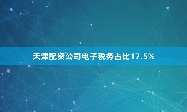 天津配资公司电子税务占比17.5%