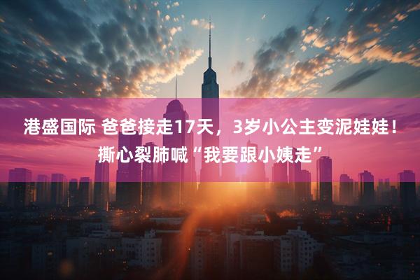 港盛国际 爸爸接走17天，3岁小公主变泥娃娃！撕心裂肺喊“我要跟小姨走”